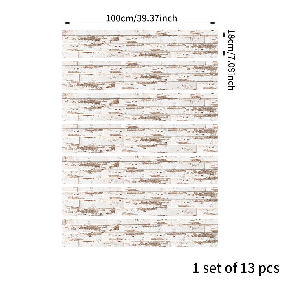 Milky Wood Stripe Stair Sticker, Peel and Stick Staircase Decals, Self-Adhesive Waterproof Stair Riser Stickers, 7.08'x39.37'