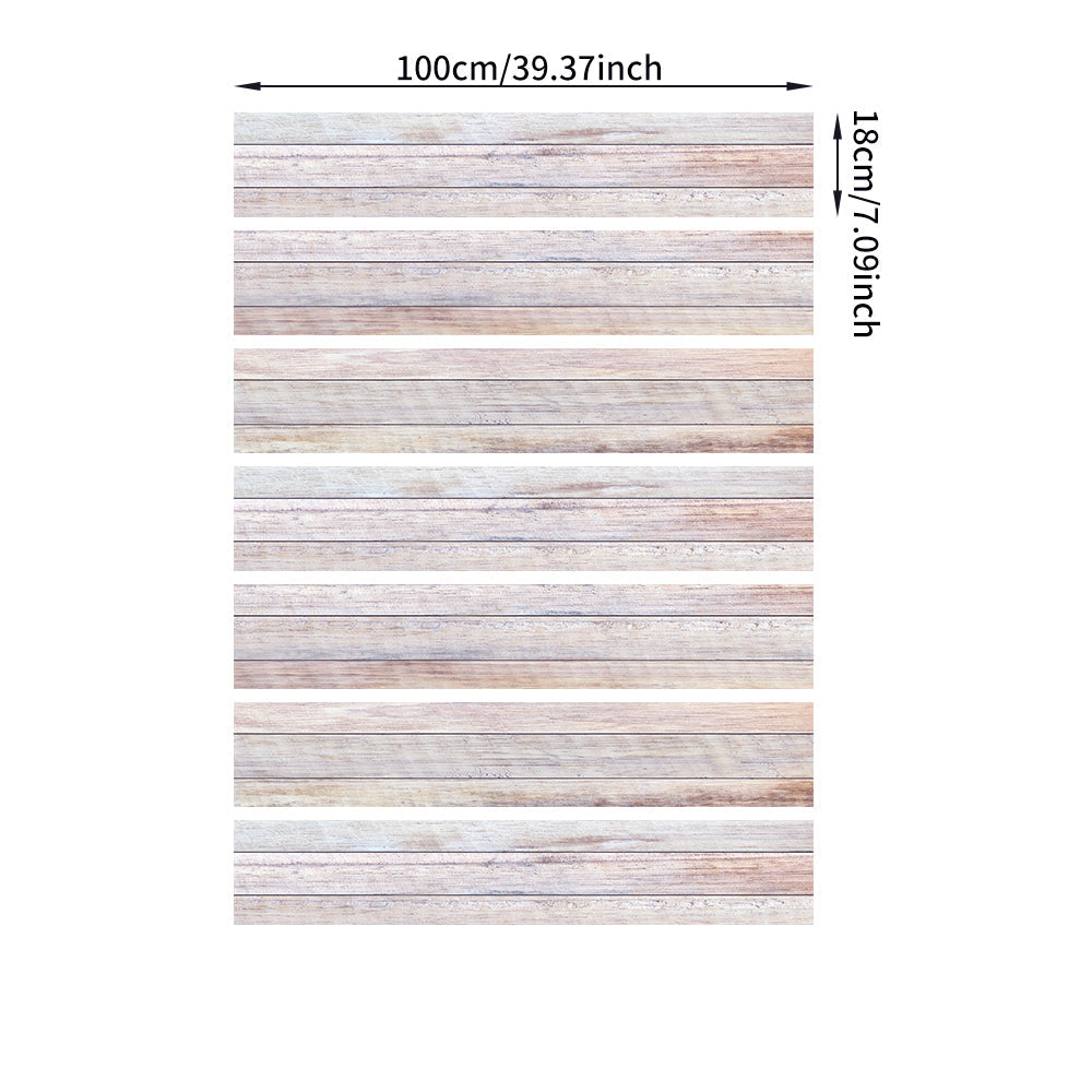 Color Wood Stripe Stair Sticker, Peel and Stick Staircase Decals, Self-Adhesive Waterproof Stair Riser Stickers, 7.08'x39.37'