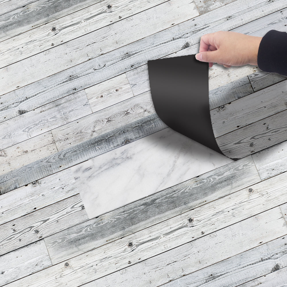 Gray Wood Grain Stripe Stair Sticker, Peel and Stick Staircase Decals, Self-Adhesive Waterproof Stair Riser Stickers, 7.87'x118.1'